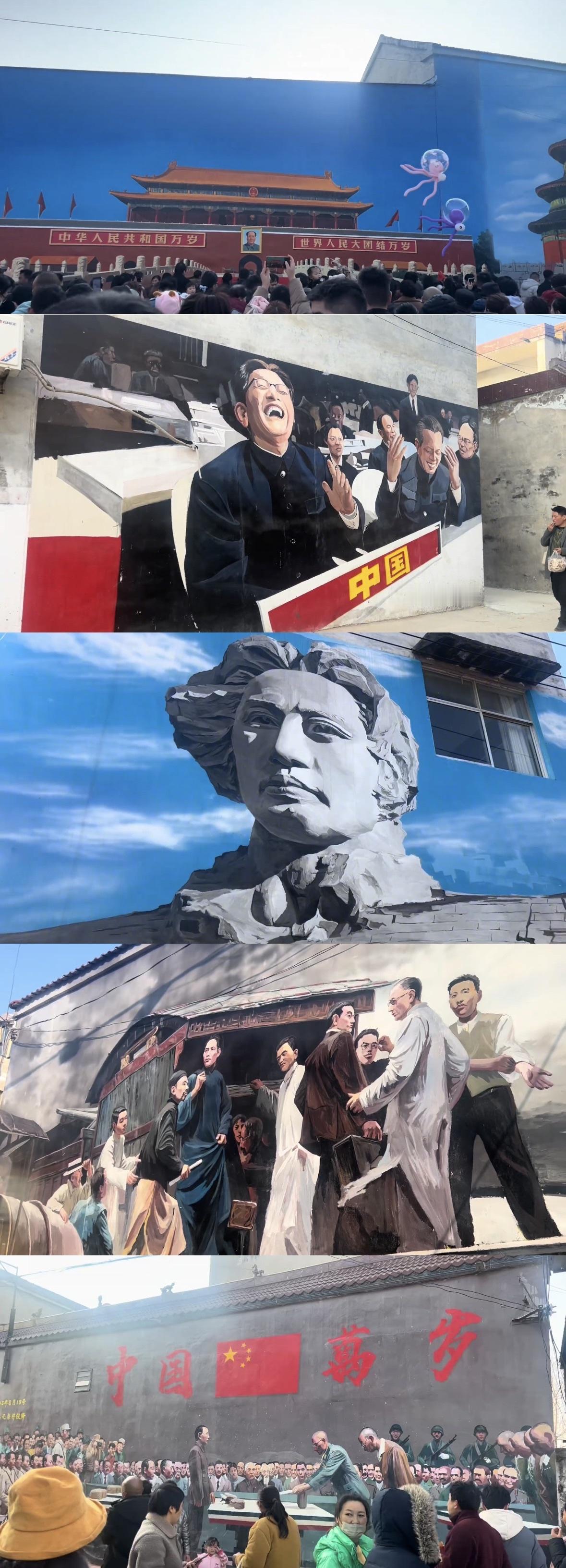 商丘吴营村两次走红，作者吴承言称会一直画下去为家乡增添一面文化墙。河南“天安