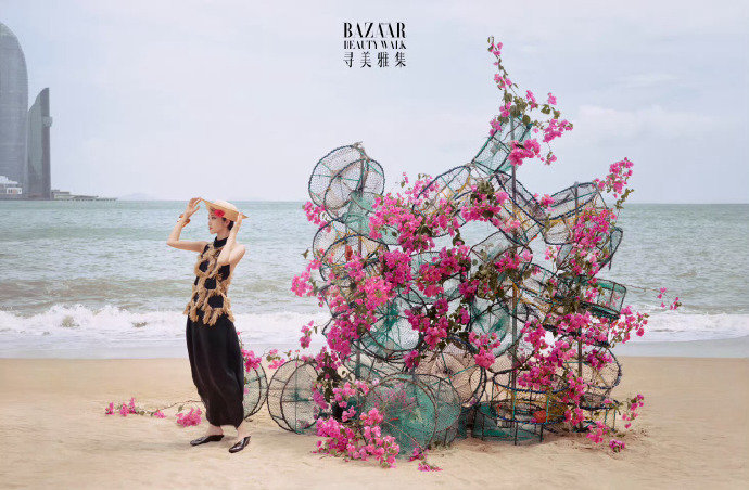 寻美雅集BazaarBeautyWalk唐艺昕把花穿在身上海上花唐艺昕时尚芭莎