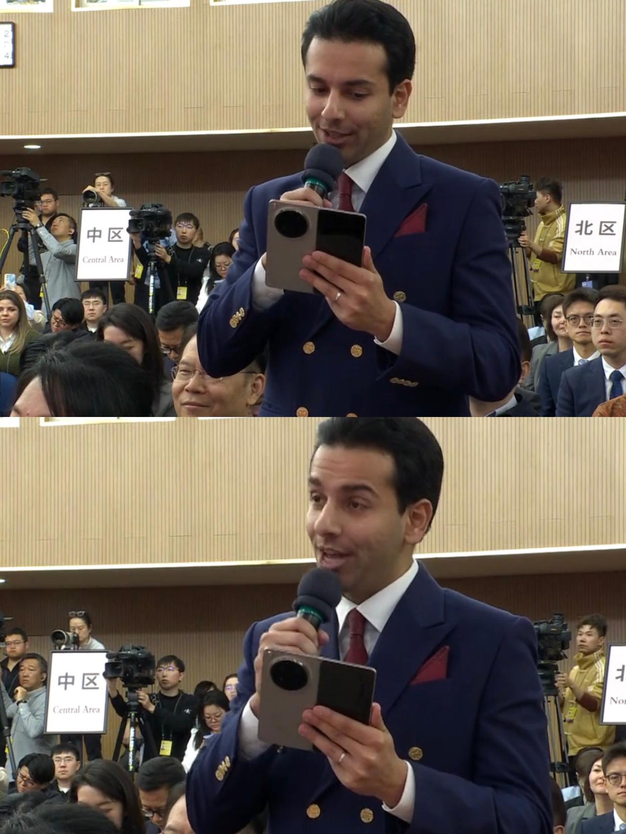 厉害了，这真是OPPOFindN6？这位外国记者拿着的手机看着是台折叠屏