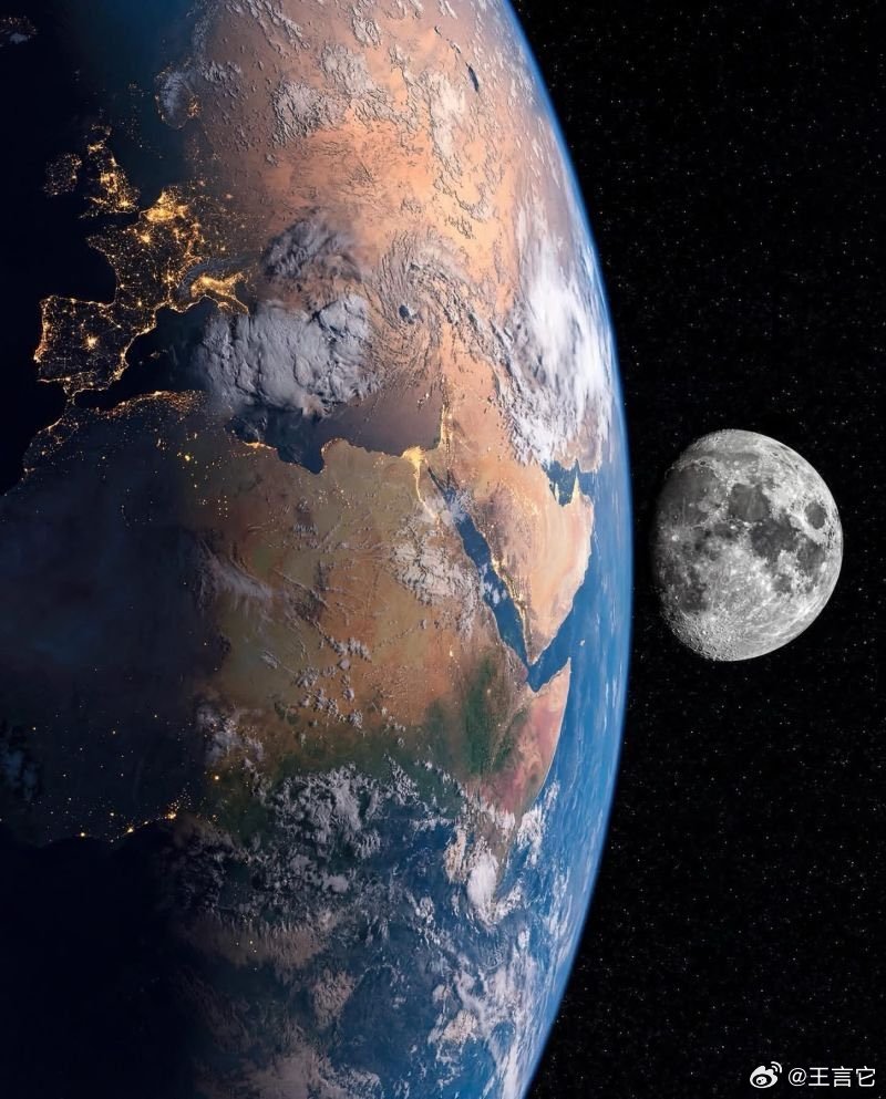 ‼️地球和月球的新图像