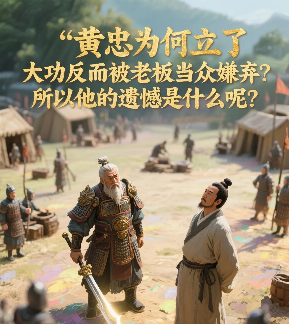 黄忠为何立了大功反而被老板当众嫌弃？所以他的遗憾是什么呢？公元219年，汉中战