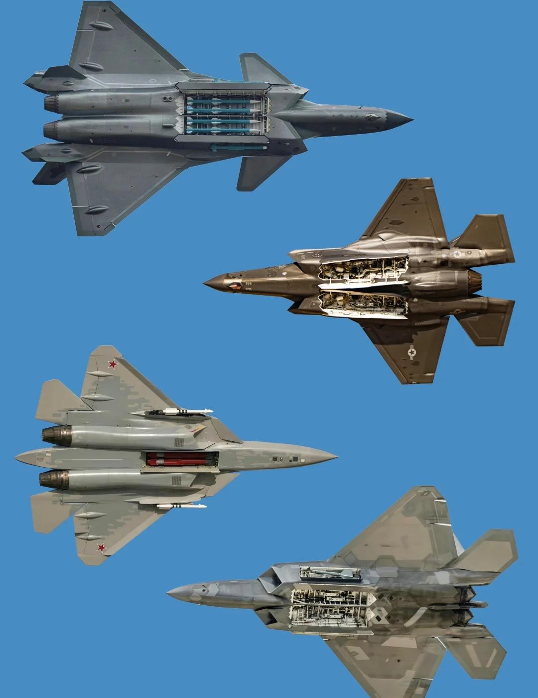 来来来都把肚皮亮出来中美俄三家五代机亮弹仓