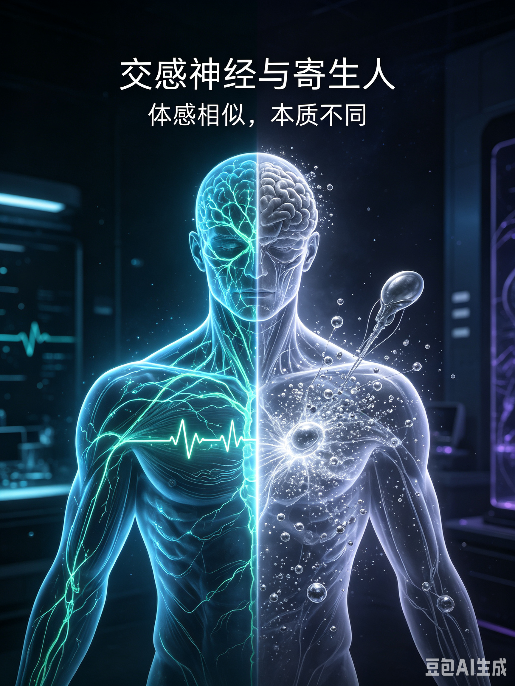 果克星寄生人与人体交感神经完全不同很多人会混淆果克星寄生人种带来的体感和人体交感神经亢奋的感受，二者