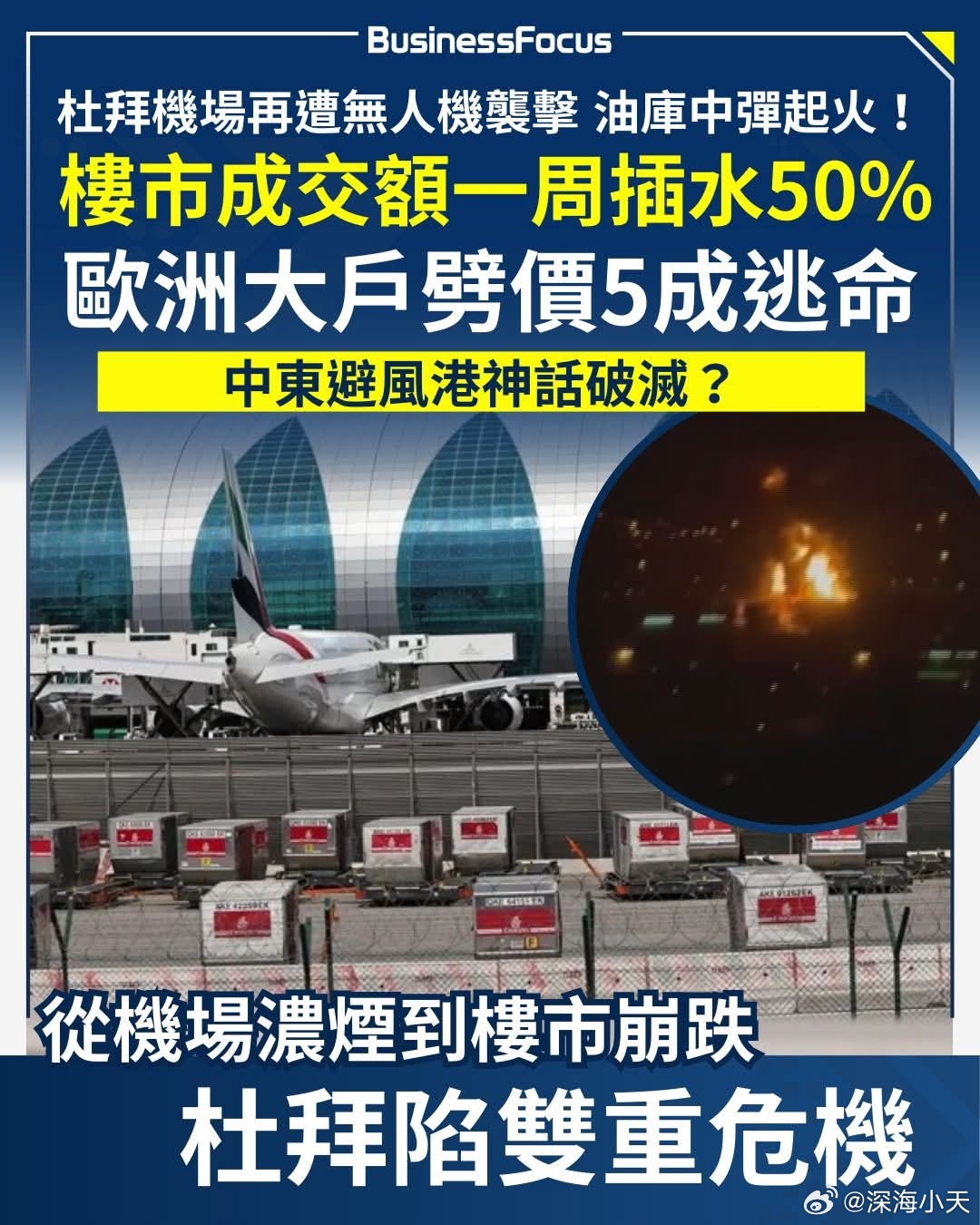 迪拜楼市暴跌，欧洲大户降价5成逃命阿联酋媒体《GulfBusiness》引