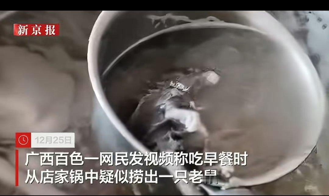 早餐店汤里死老鼠脚已熬得发白之前见过吃老鼠肉的不会是什么特色吧但这看起来也很恶心