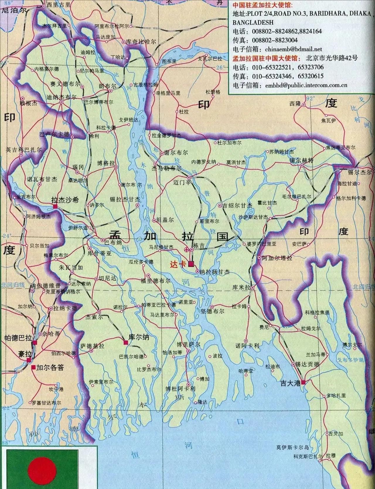 孟加拉国情况介绍孟加拉国位于南亚次大陆东北部，东西北三面以印度为零，东南以缅甸