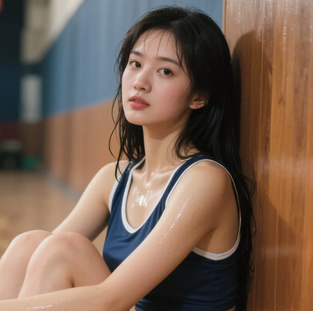 运动风与少女感的碰撞：场边休憩的视觉张力