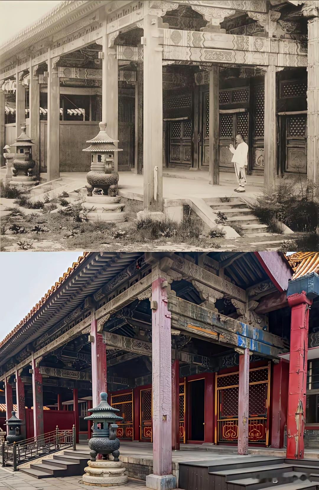 故宫百年前后对比