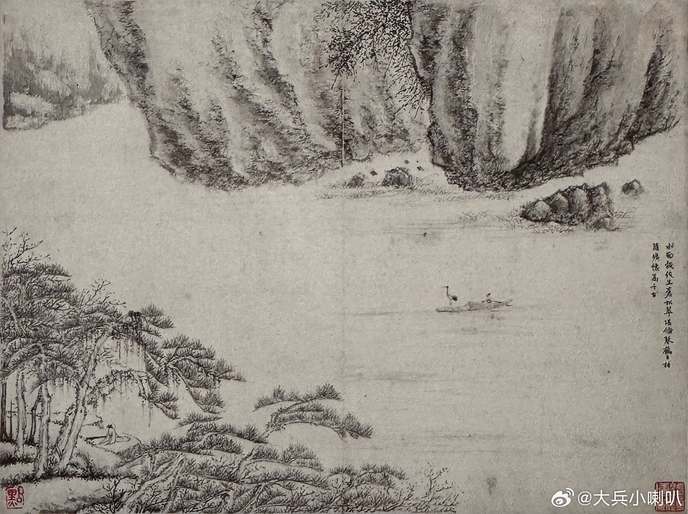 国史古风【中华名画欣赏《苏台膏雨图（七开）》（文点）】《苏台