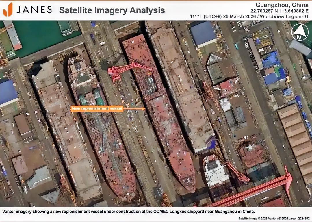 4月9日，英国《简氏防务周刊》披露了一张他们在3月25日拍摄的中国广州黄埔文冲龙