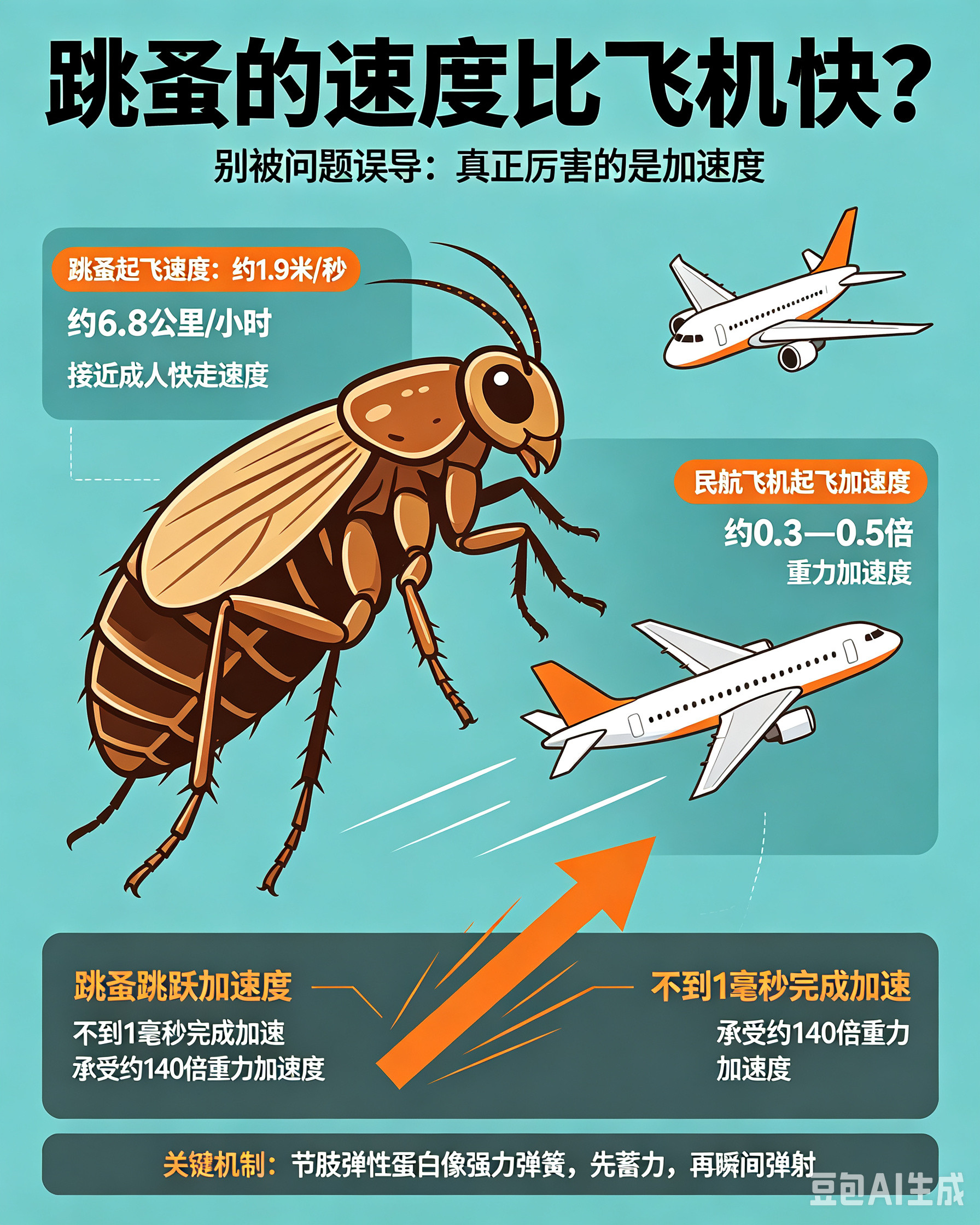 【跳蚤的速度比飞机快？】抛开体型优势不谈，你猜你和跳蚤比谁快？你还真别说，差不多