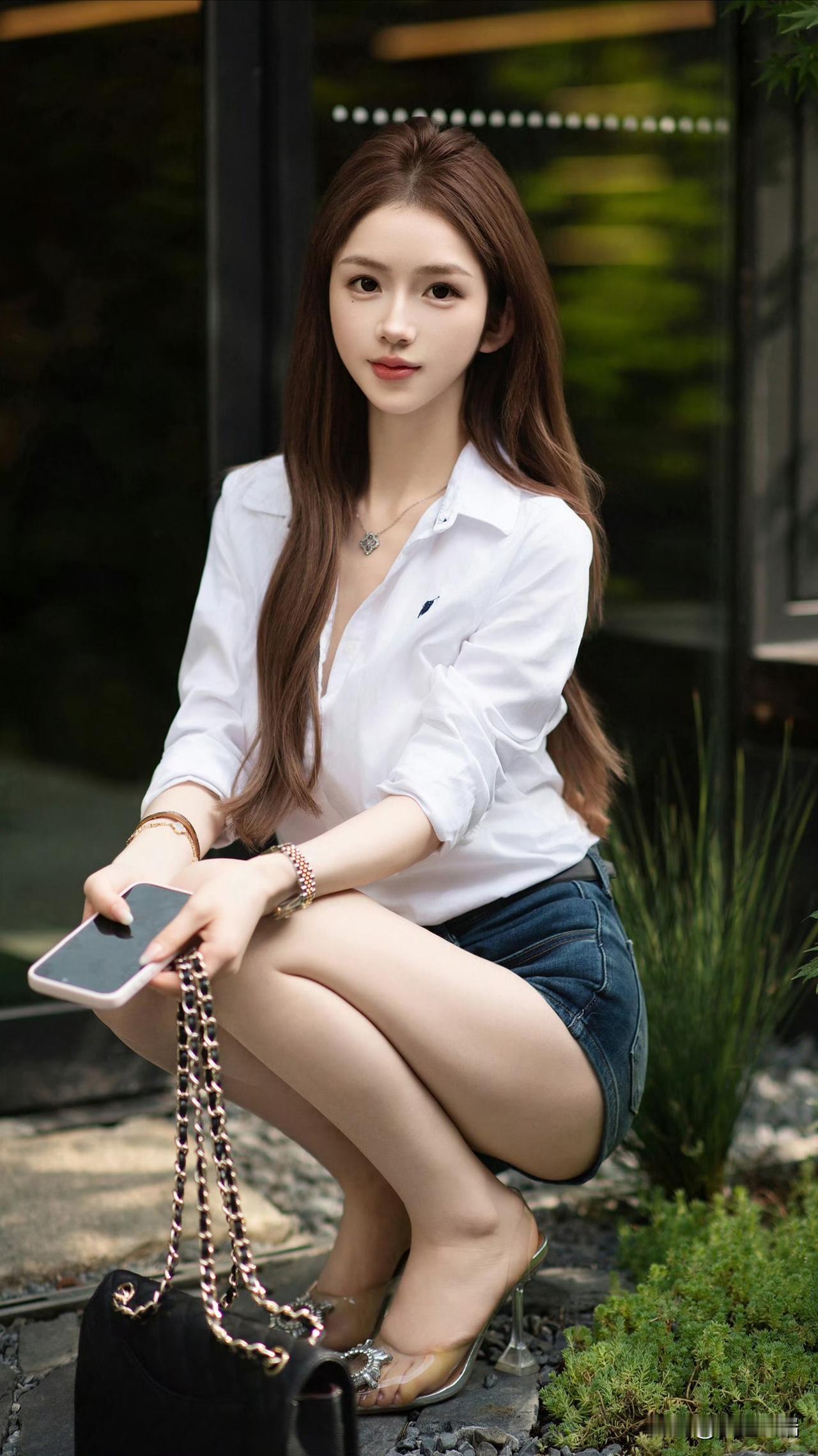 白衣飘飘，绿意盎然。