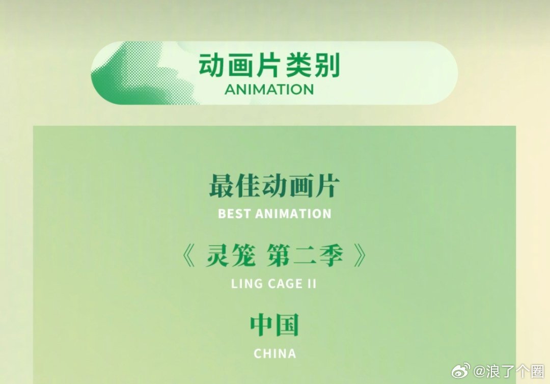 白玉兰获奖名单角落里发现，我最喜欢的动画片《灵笼》也获奖了，真好！！！