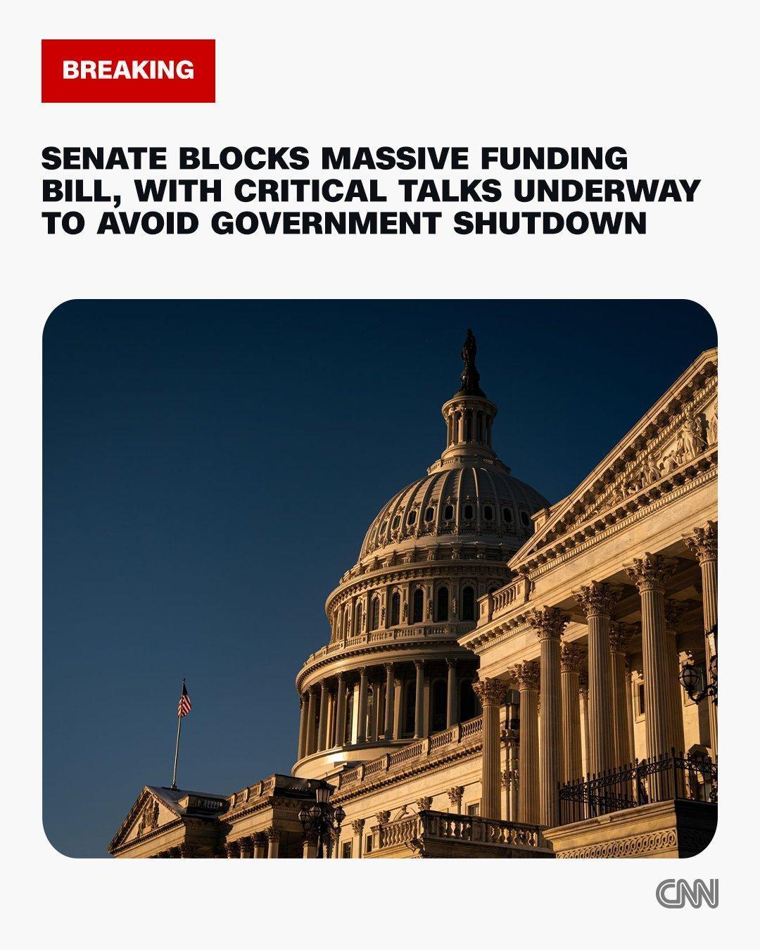 新闻快讯——当地时间1月29日，美国国会参议院未能通过一项大额政府拨款法案，该法