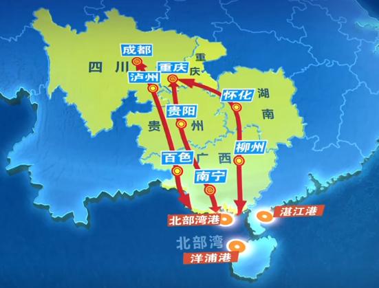 《新闻联播》晚间提及“西部陆海新通道总体规划”，确定主通道是以重庆、成都为起点，