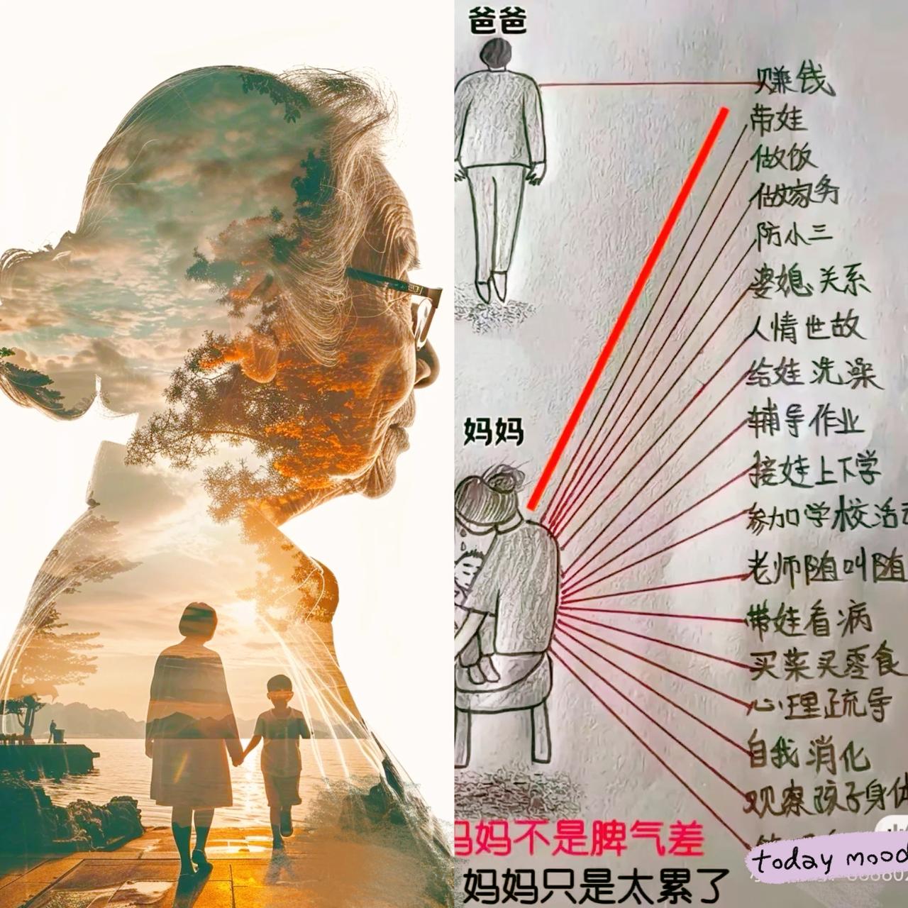妈妈应该被疼爱小时候妈妈好像什么都不在乎，却又好像什么都在乎。她不在乎爸爸