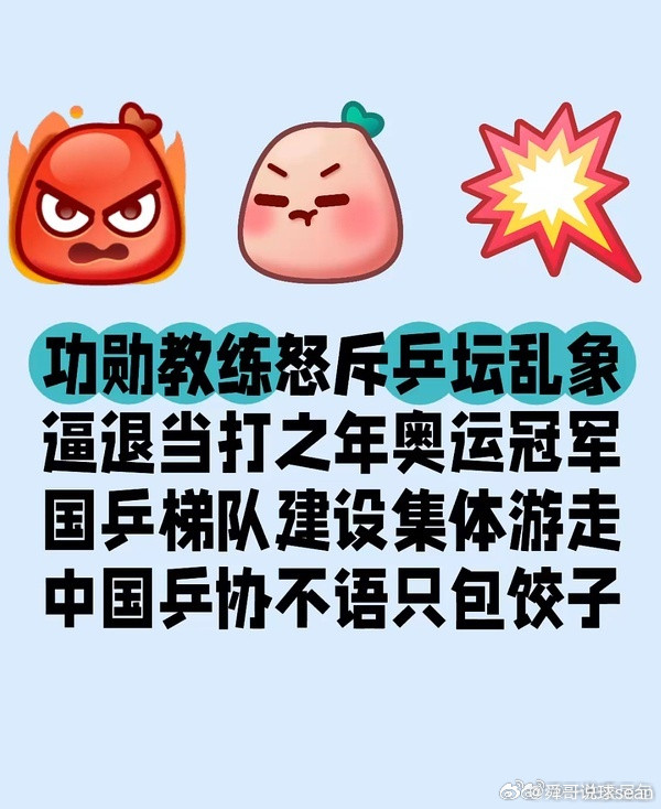 前两天WTT假装修改规则，上面发文底下迅速响应，合体演了一个剧本，直接把樊振东打