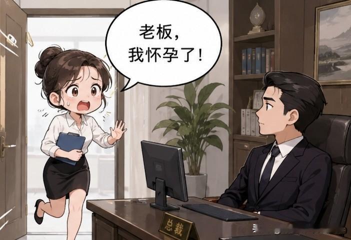 趣味漫画:女助理慌张跑进boss办公室:“老板，我怀孕了。”boss淡定回应: