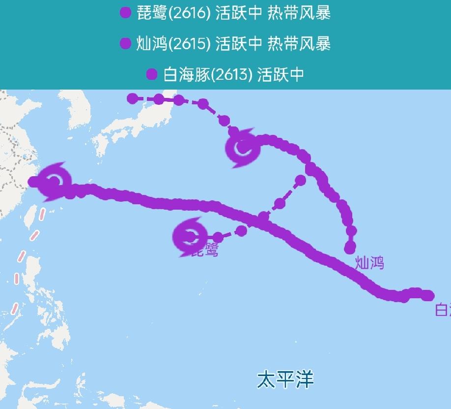 西太平洋台风布局或将迎来一段空白期。三台接连退场、“浪卡”苟延残喘即将告别，目前