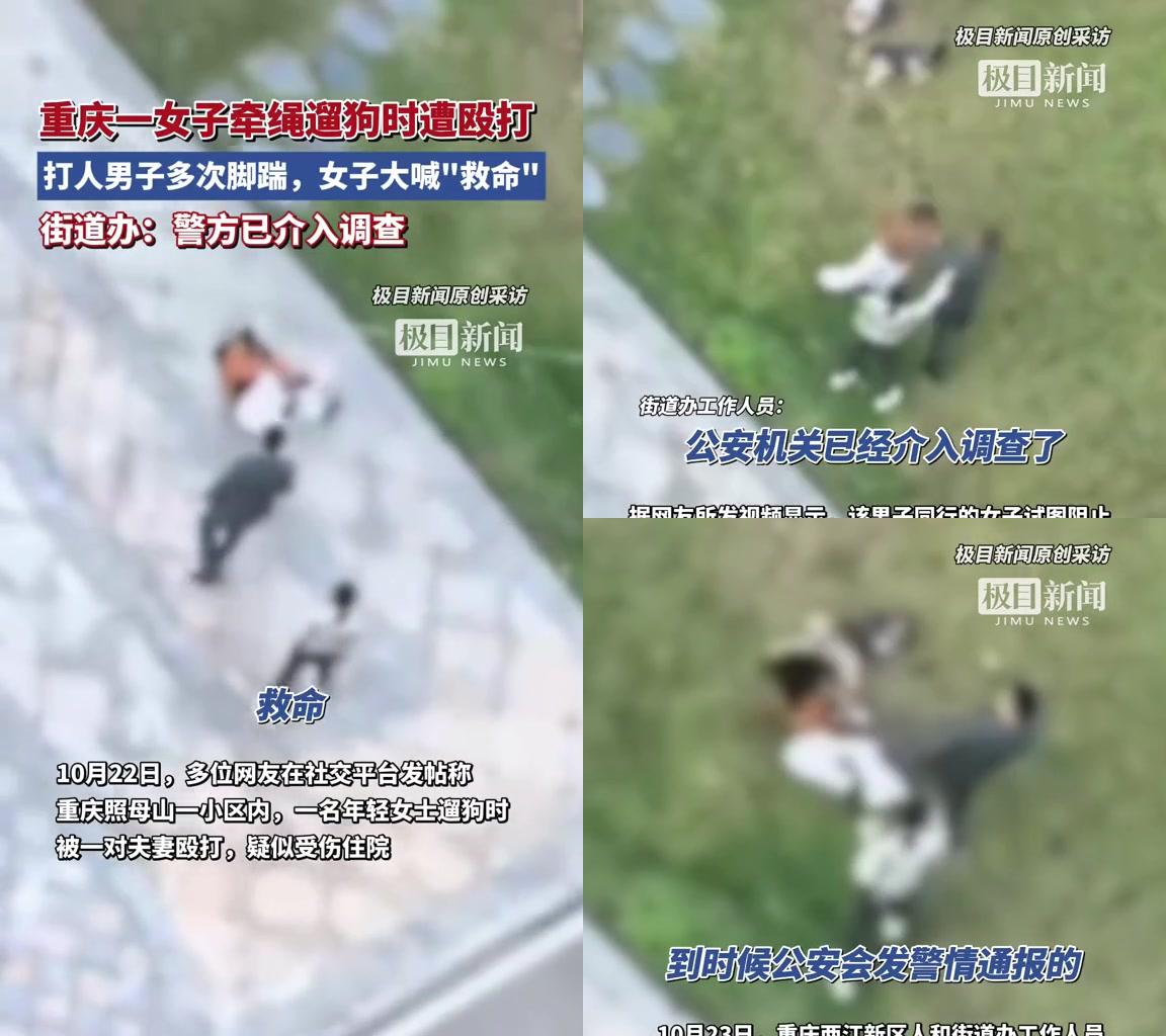 牵绳遛狗也能被往死里打？重庆这个女生的遭遇，看完我气到手抖！小区业主爆料