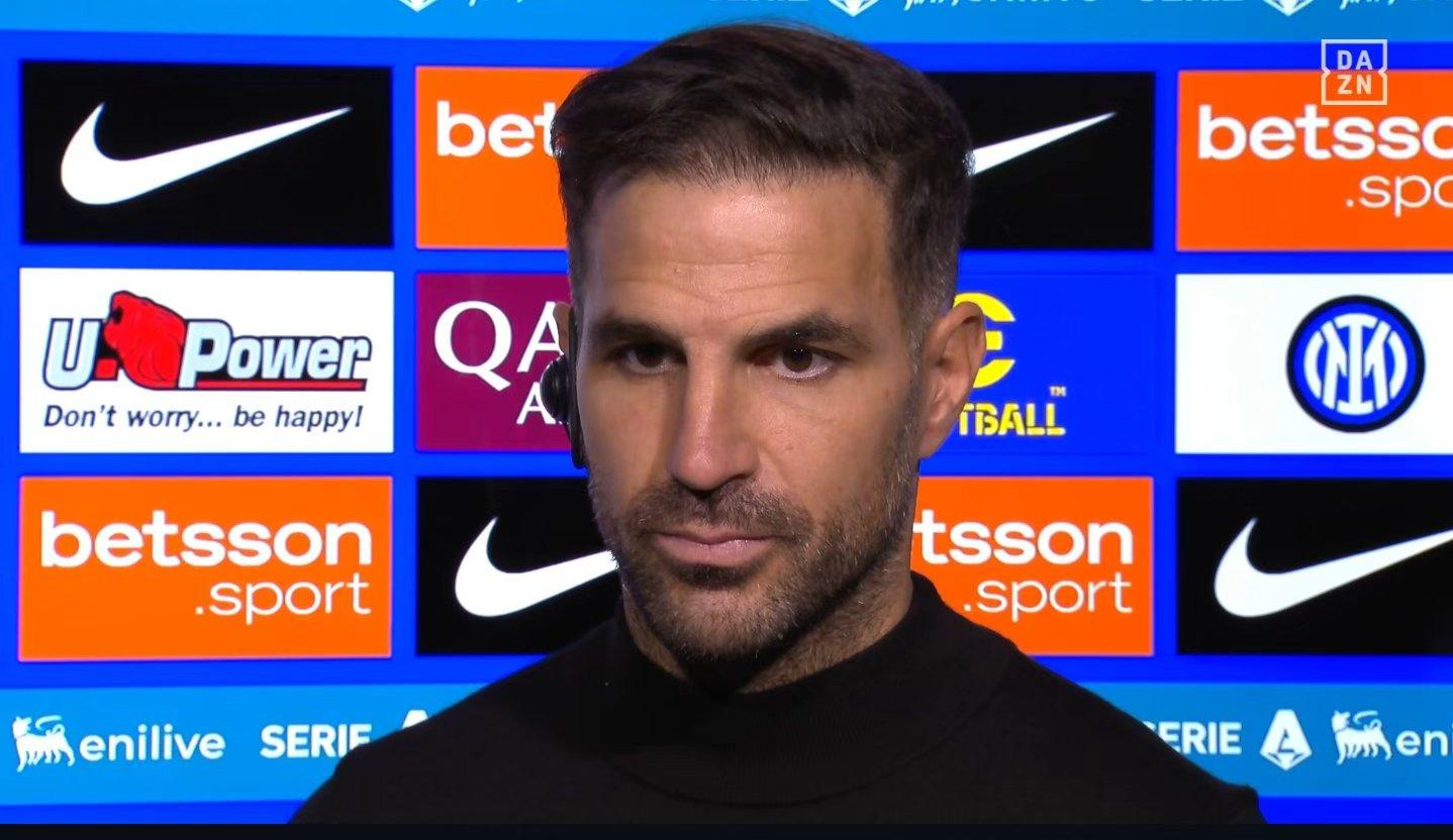 法布雷加斯: 国米有世界级前锋, 但不认为科莫差国米很多