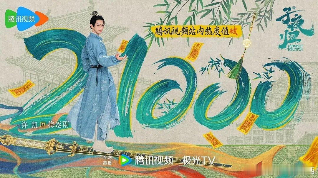 许凯、田曦薇《子夜归》热度破21000，好快啊db都在说质感特别