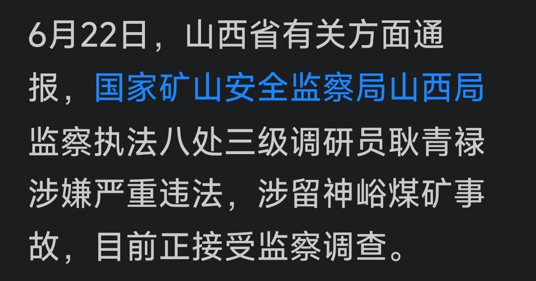发生那么大的事故，连续带出了好多人，厅长，县委书记，安监局长。我还纳闷呢，这次和
