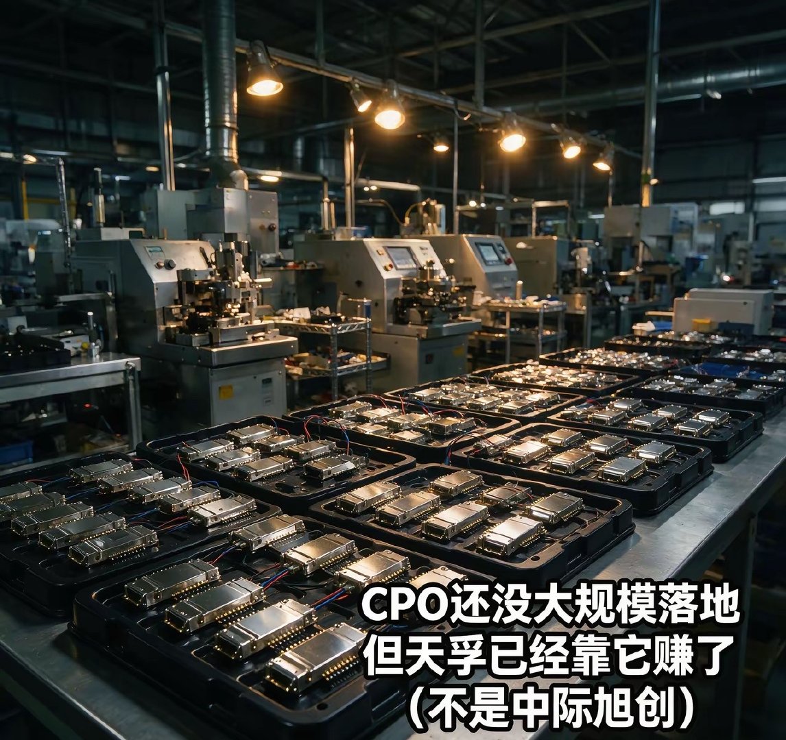 CPO喊了三四年没落地，但有一家中国公司已经靠它赚钱了——不是中际旭创CPO喊了