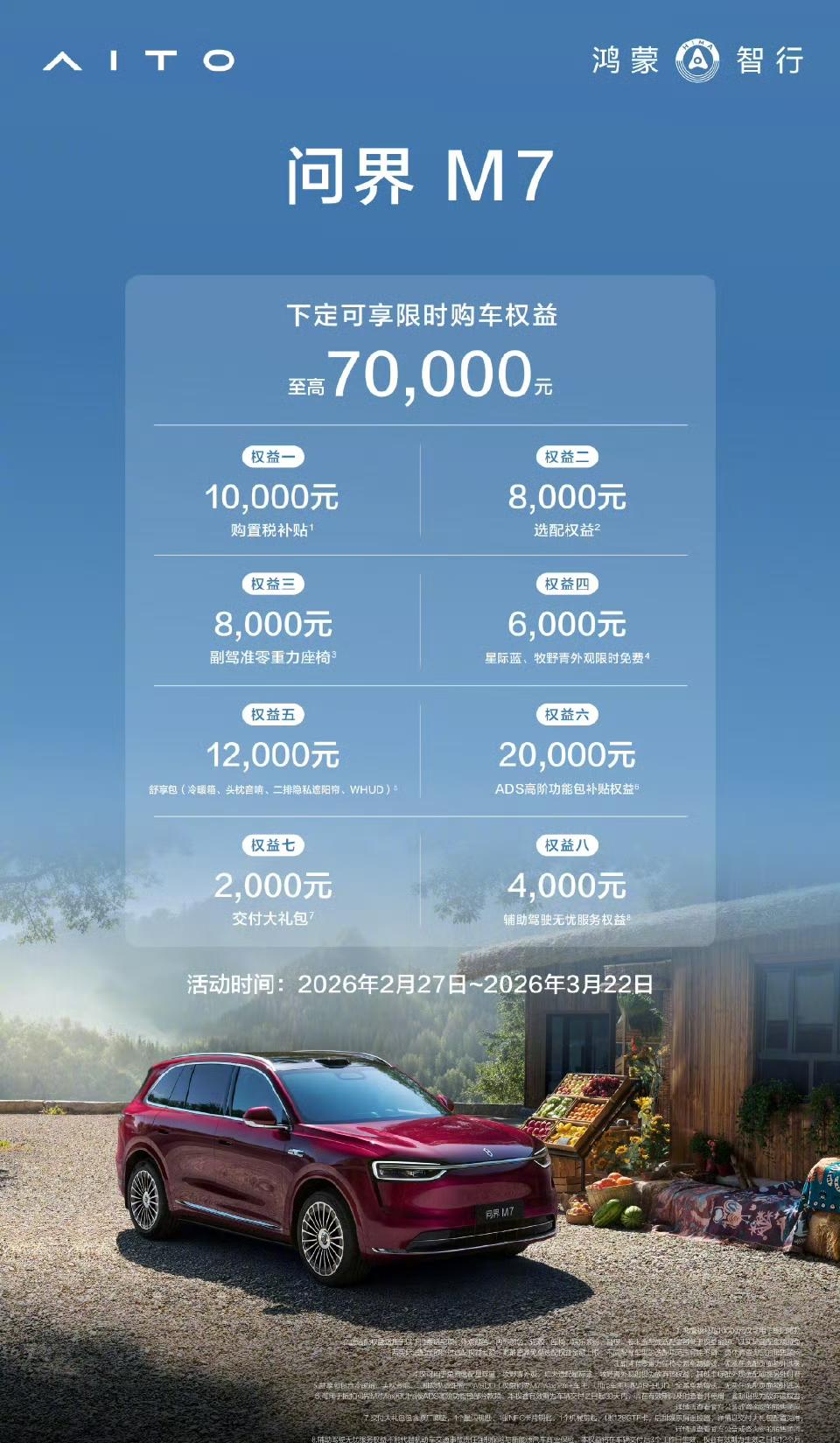 想买问界m7可以瞅瞅！我觉着老百姓想看到的最直接的省钱应该就是现金立减那