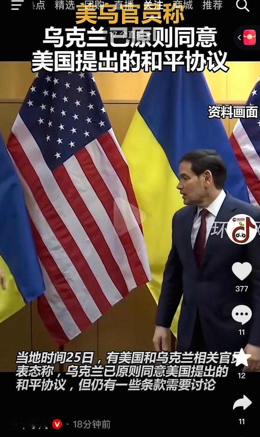 重磅消息，美国和乌克兰的官员放出话来，乌方原则上同意美方提出的方案，看来欧洲搞的