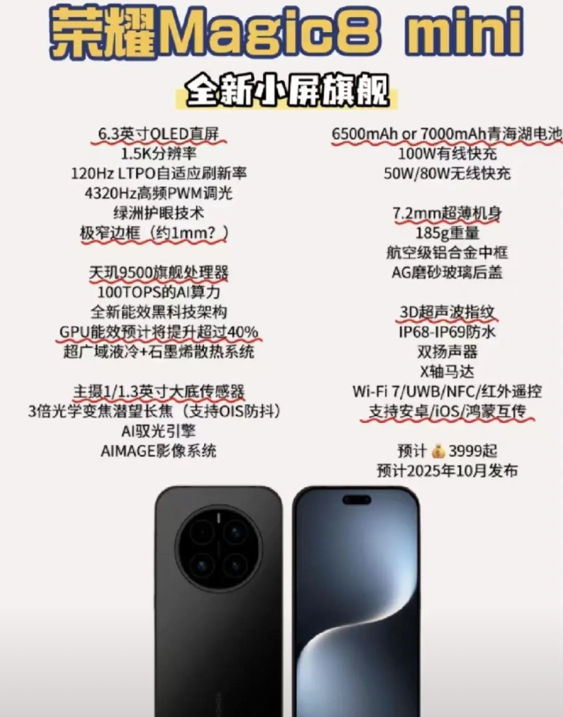 果然！荣耀出手即王炸，小屏旗舰Magic8mini显然是有备而来，作为自家首款