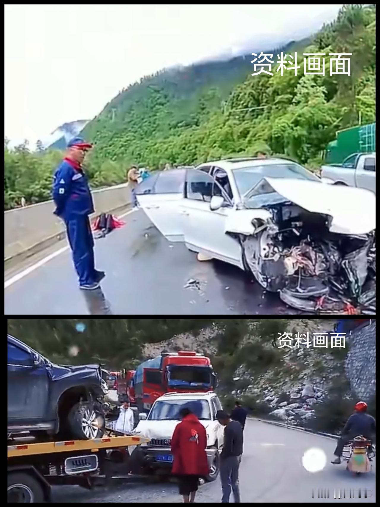 九寨沟国道247线面包车迎头撞货车，整车6人无一生还，太惨了！山区国道弯多视距差