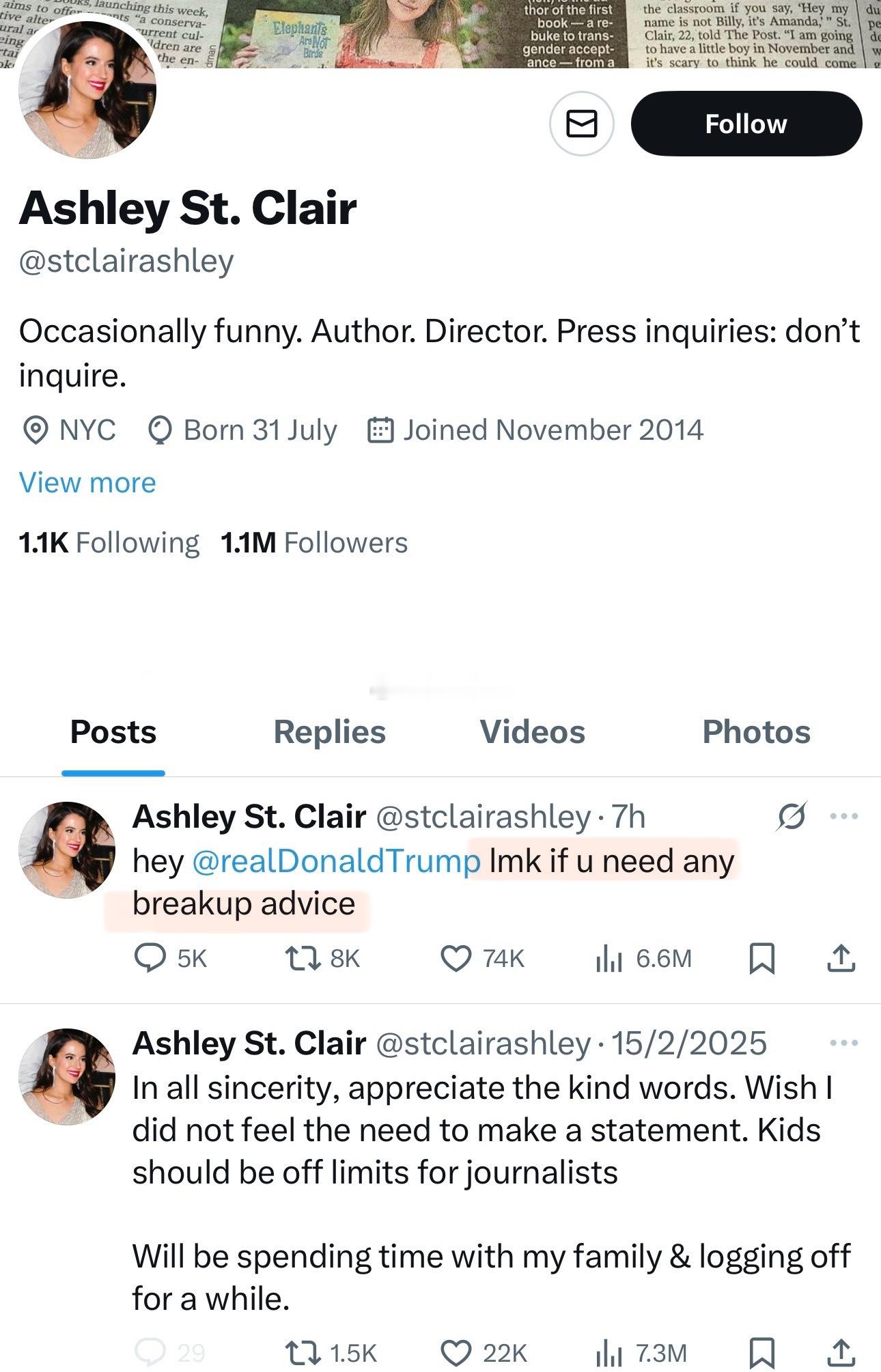 [笑着哭]马斯克闹翻了的“第13个孩子的妈”AshleySt.Clair（