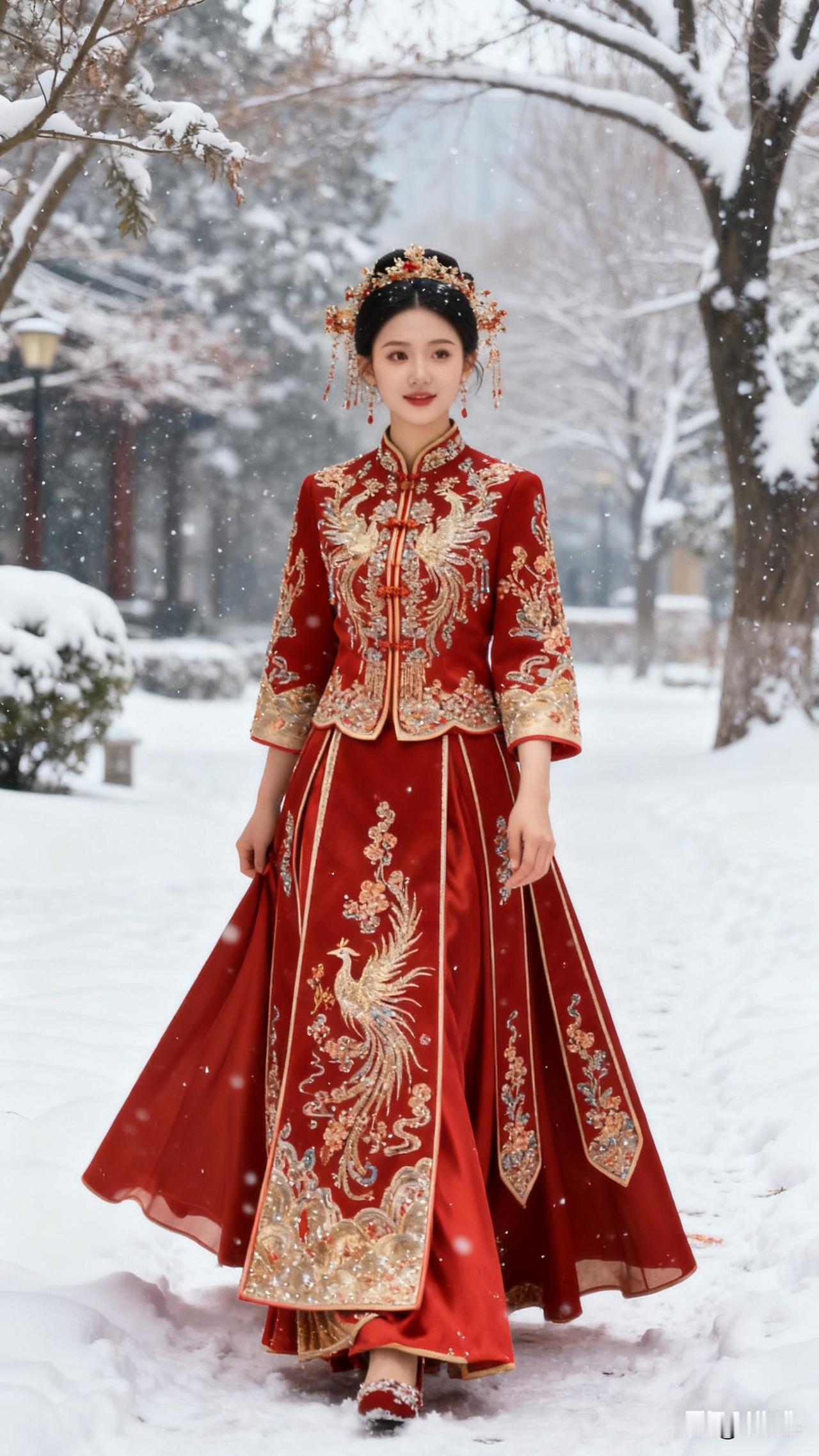 新娘寒冬穿婚纱冻得直发抖，公公暖心脱棉袄披上！讲究辈分边界感，暖