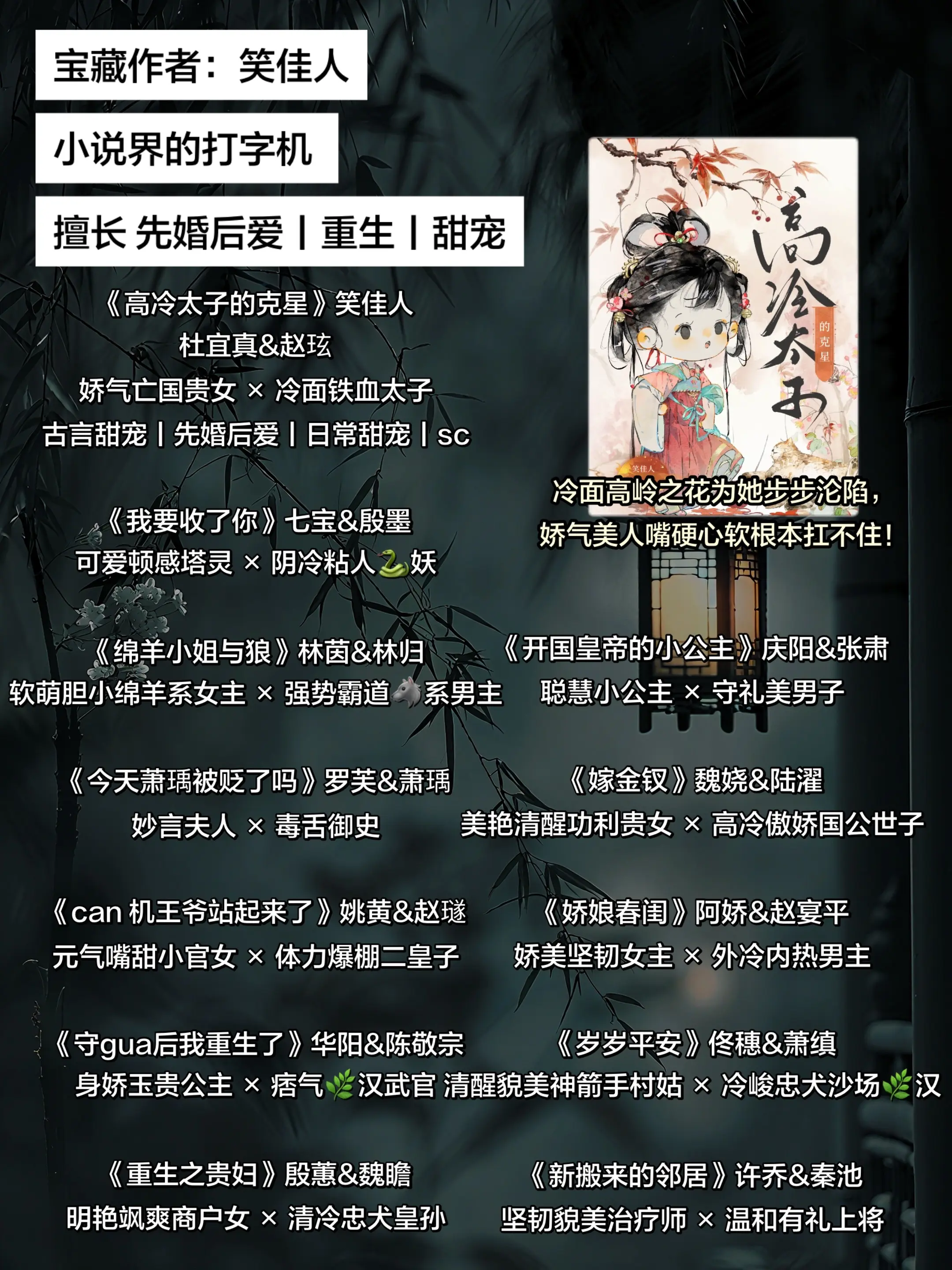 小说界打字机：宝藏作者 笑佳人。
