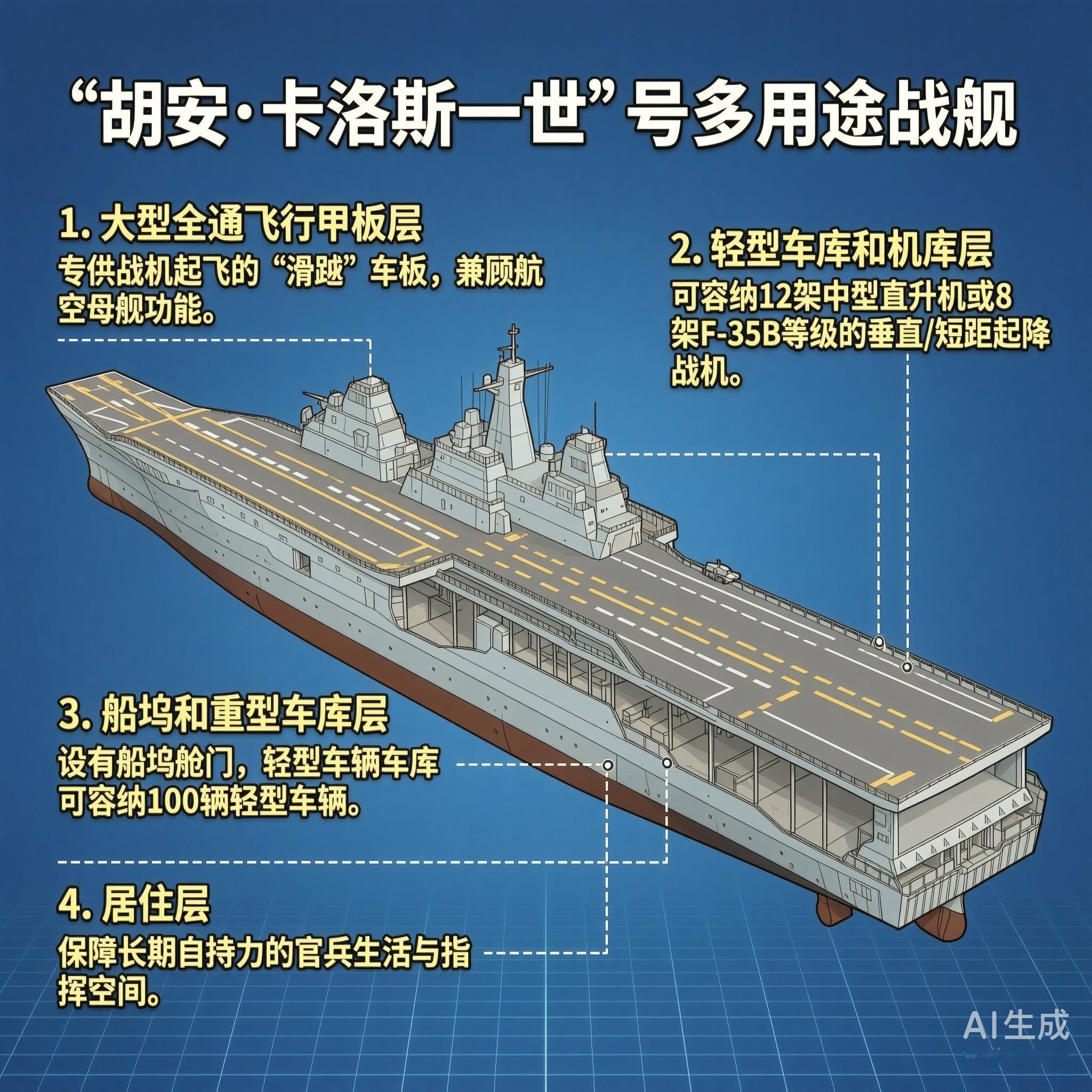 军事ai新视野西班牙“胡安·卡洛斯一世”号多用途战舰“胡安·卡洛斯一世”（Ju