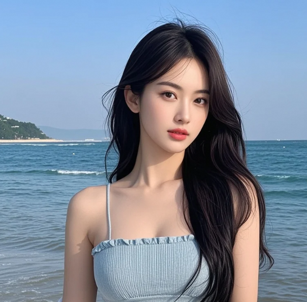 美女与海浪缠斗，这场博弈她始终占上风