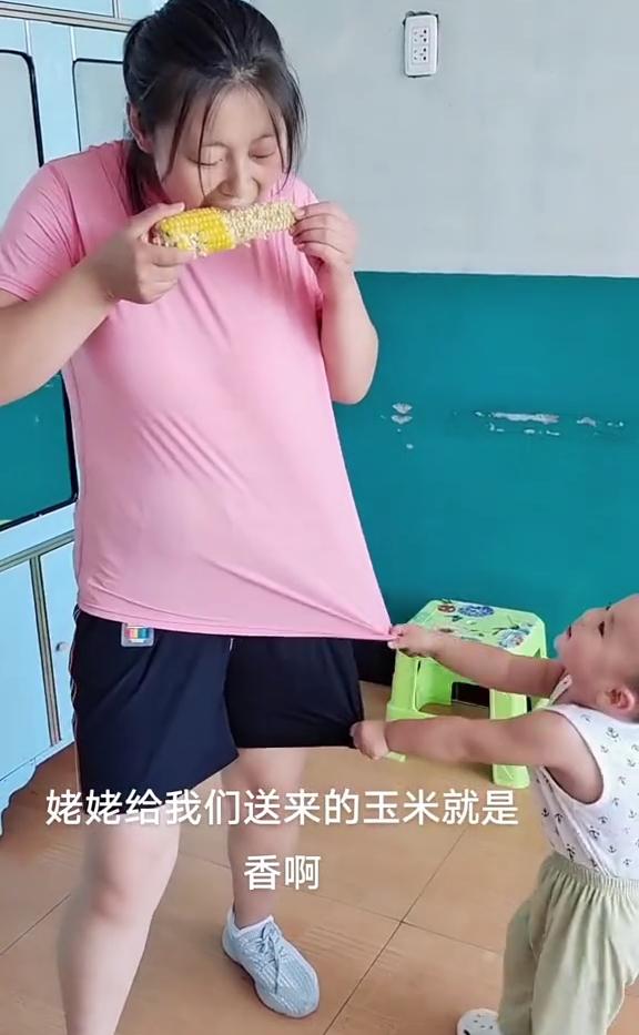 姥姥给我们送来的玉米就是香。