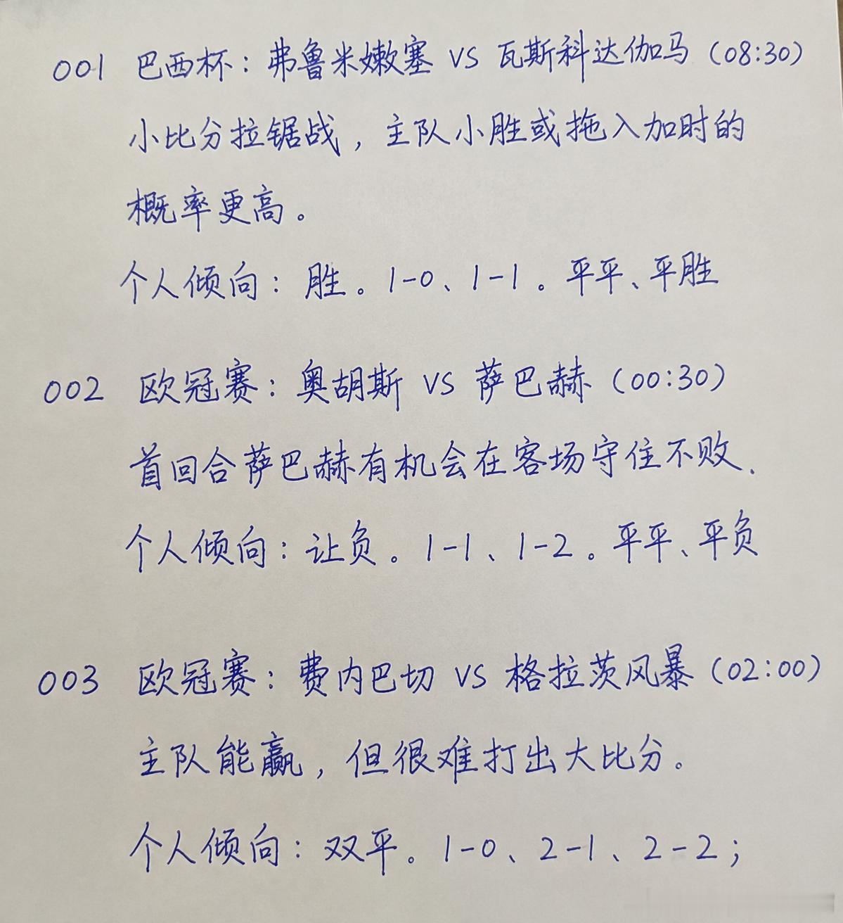 26080503期|三场思路已出⚽️巴西杯+欧冠，直接上判断。巴西杯欧