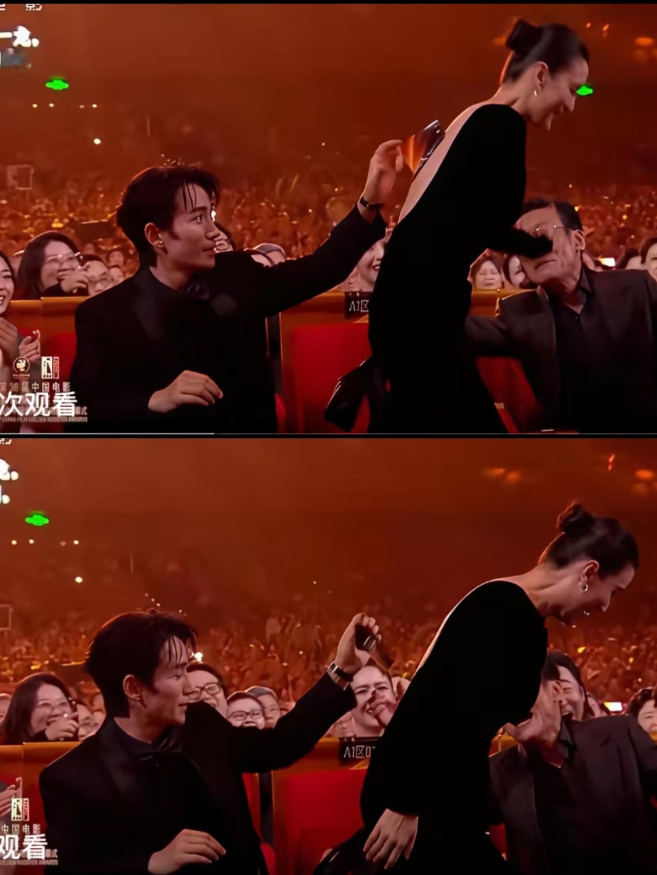 金鸡奖最有趣的一幕出现了，谁能想到一个这么严肃的晚会，居然临时上演了:“撕铭