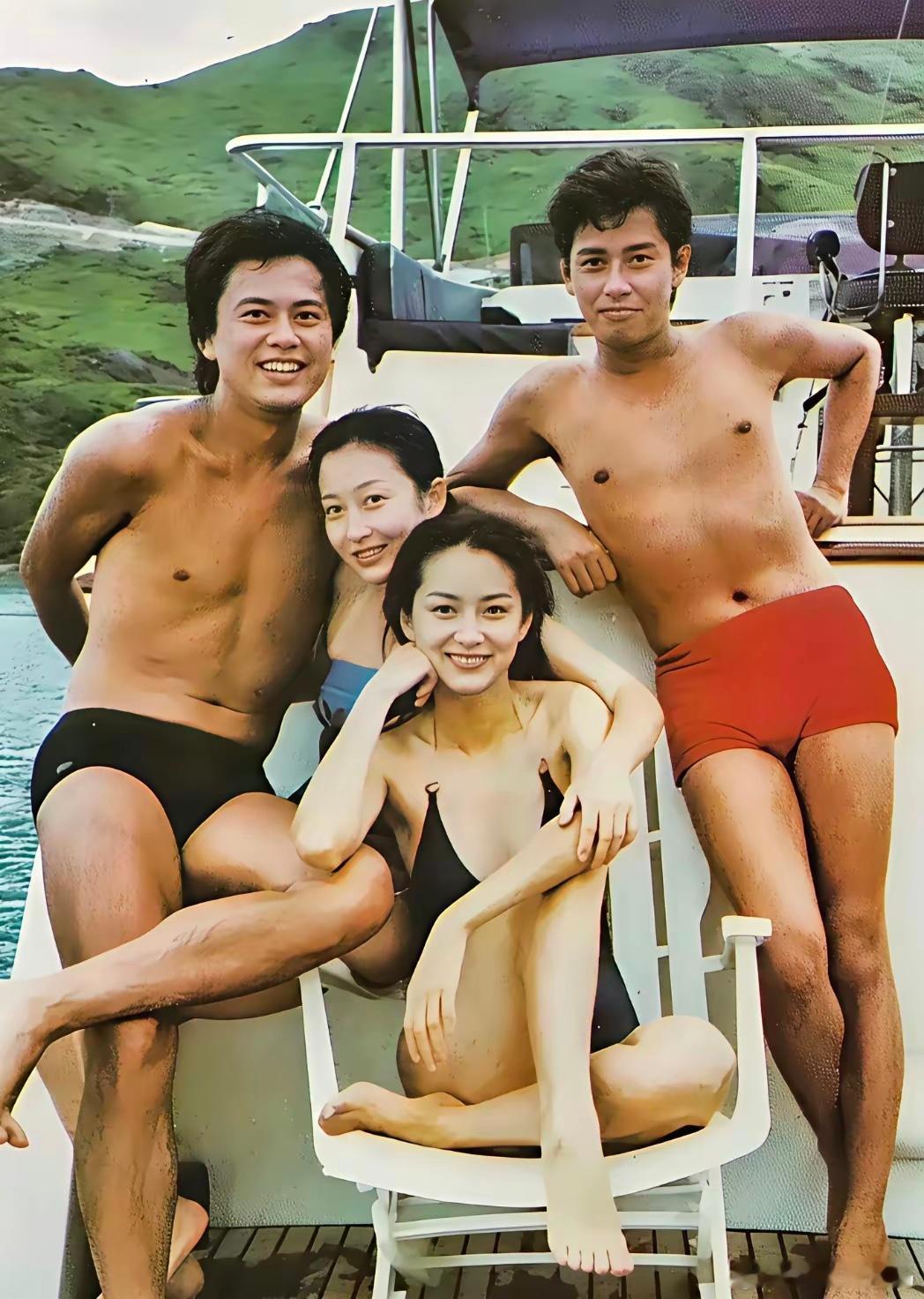 这张老照片认出来林青霞谭咏麟，其他两个是谁？