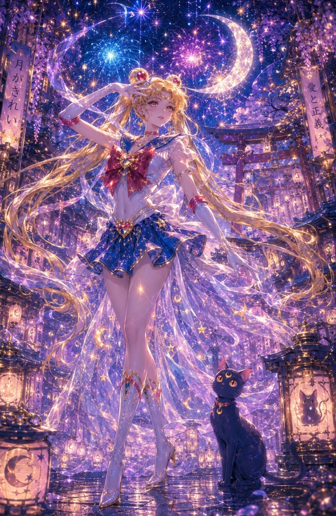 美少女战士✨炫彩烟花✨绝美壁纸来了！动漫仲夏狂欢季盛夏壁纸大放送美少女战士