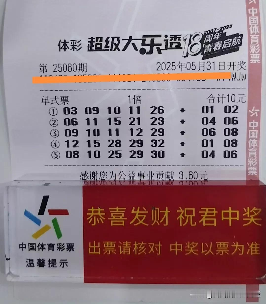 凑个热闹，也来晒晒票！这张票，大奖不指望，小奖有希望吗？
