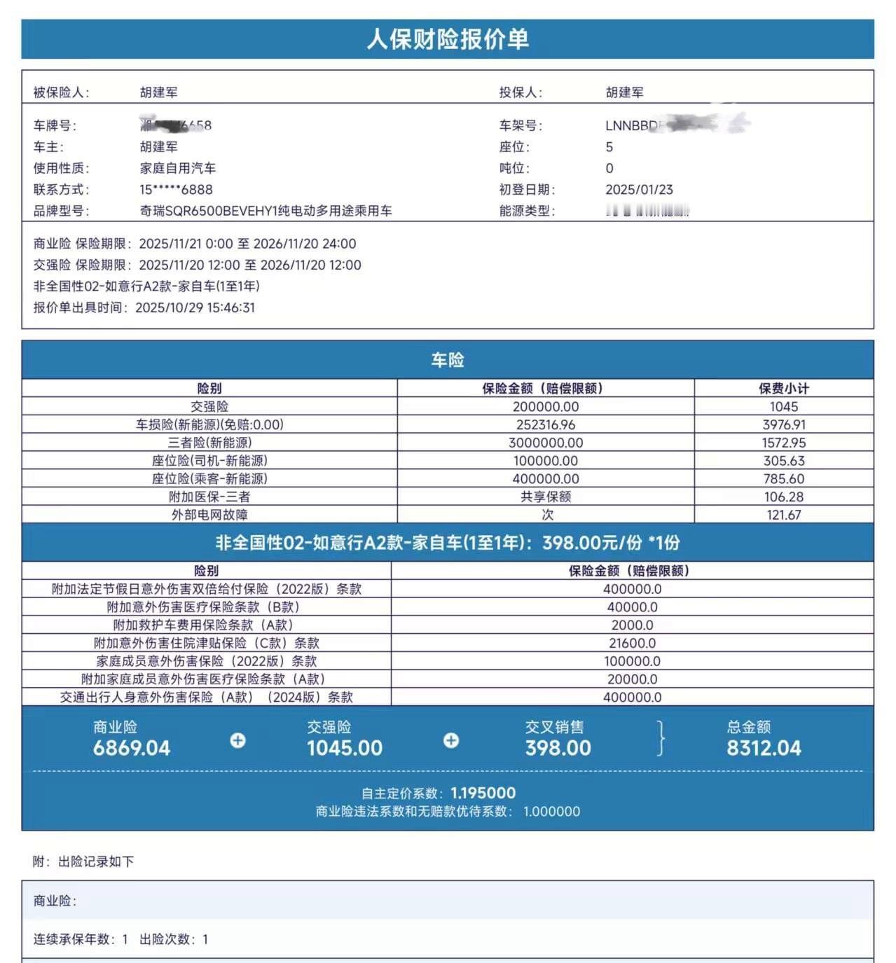 我的智界R7续保出来了[笑着哭]，我朋友昨天同款续保(含交强险)4800，我出了一