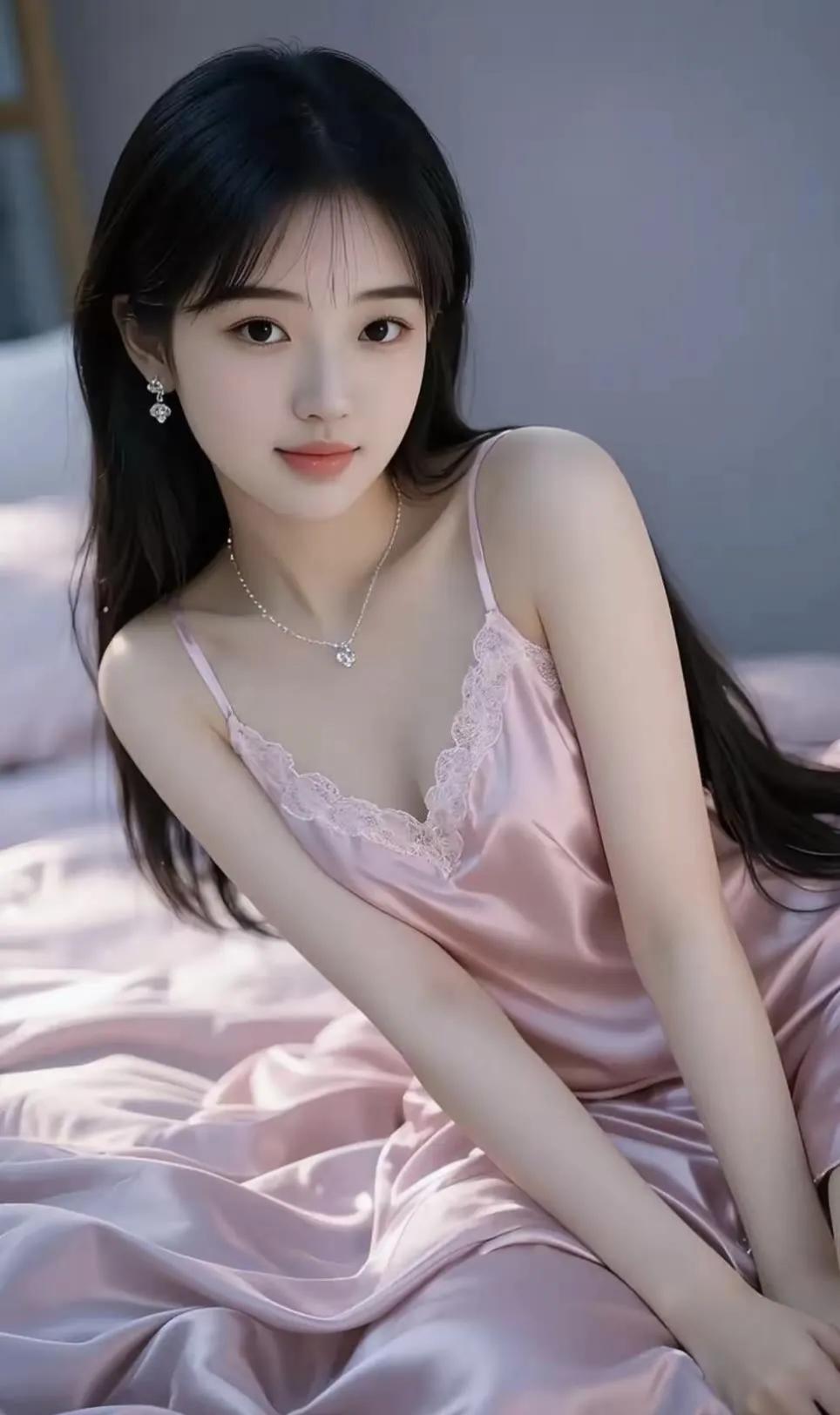 粉嫩睡衣少女，甜美诱惑，尽显优雅气质！街拍高清美女