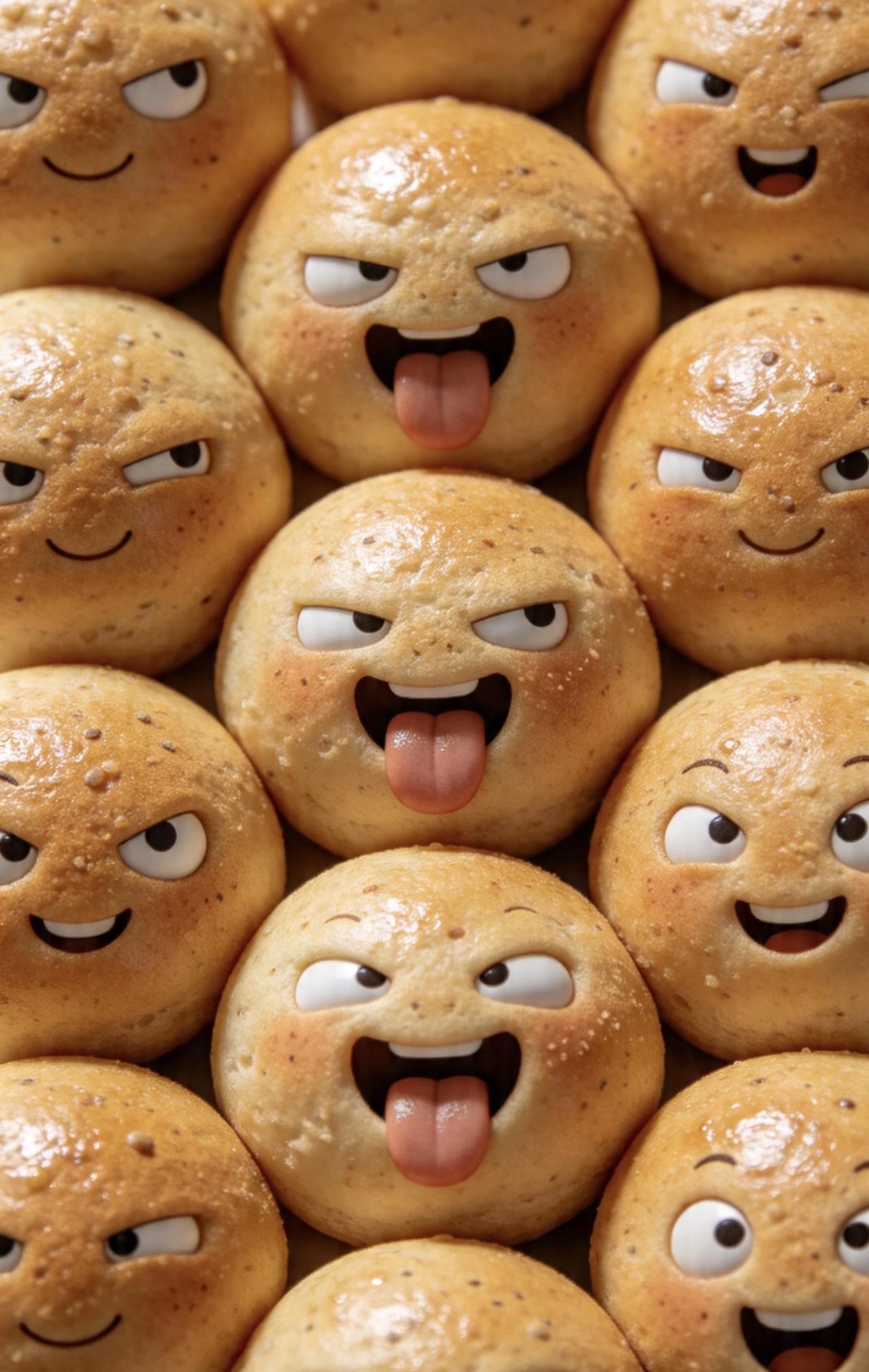 精美壁纸（711）🌈📝画面满满当当全被麻薯占满，十几个麻薯无缝挤在一起，紧