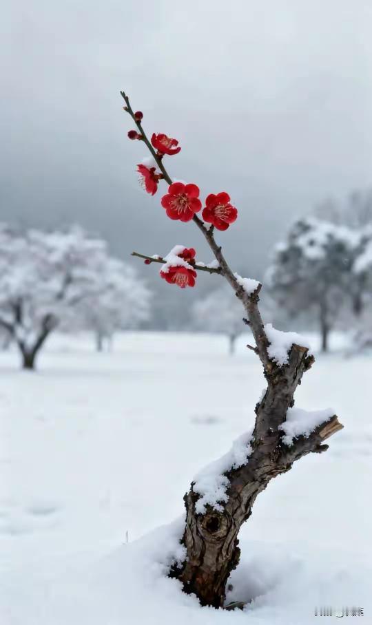 梅花欢喜漫天雪，飘飘洒洒降人间。