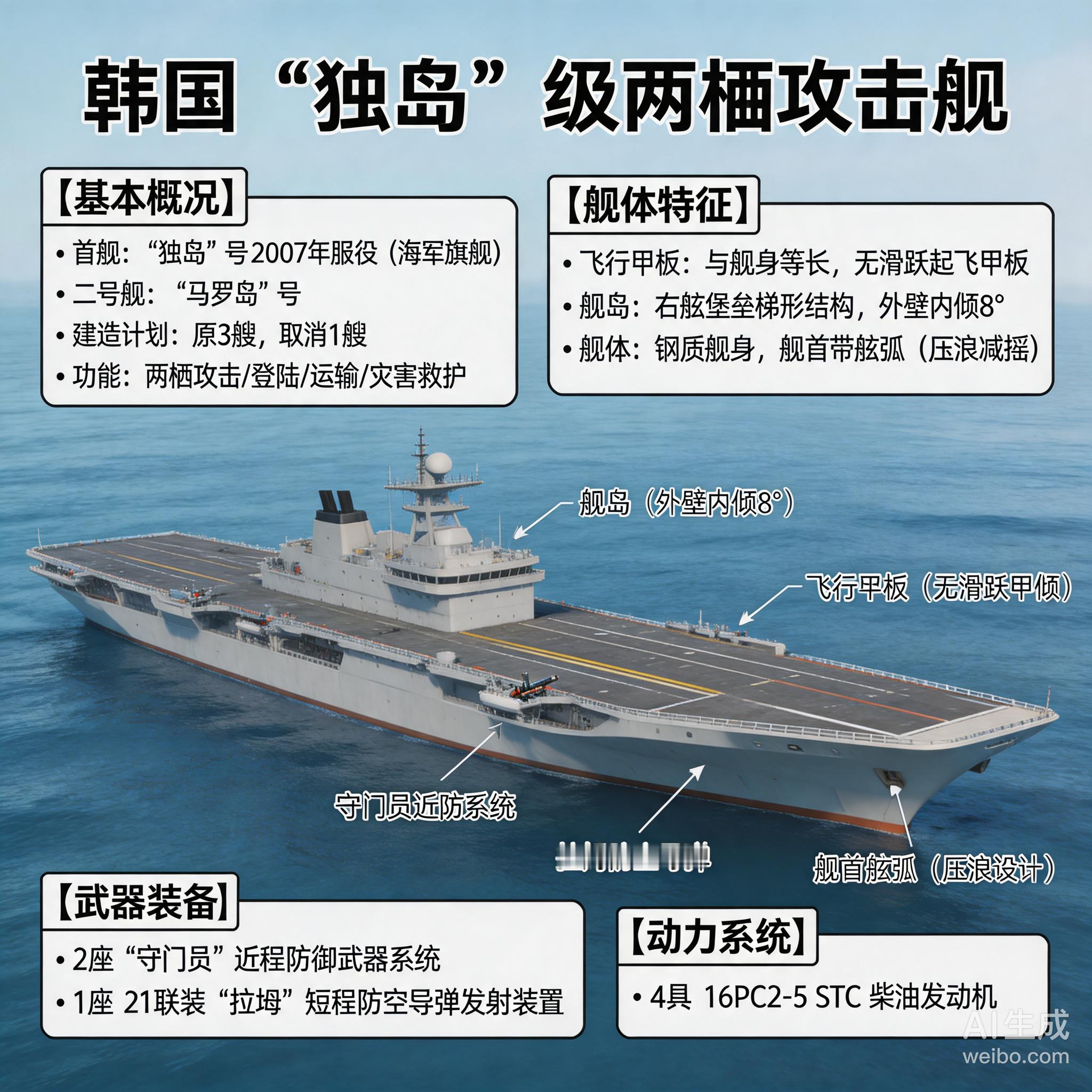 军事ai新视野韩国“独岛”级两栖攻击舰“独岛”级两栖攻击舰是韩国设计建造的两栖