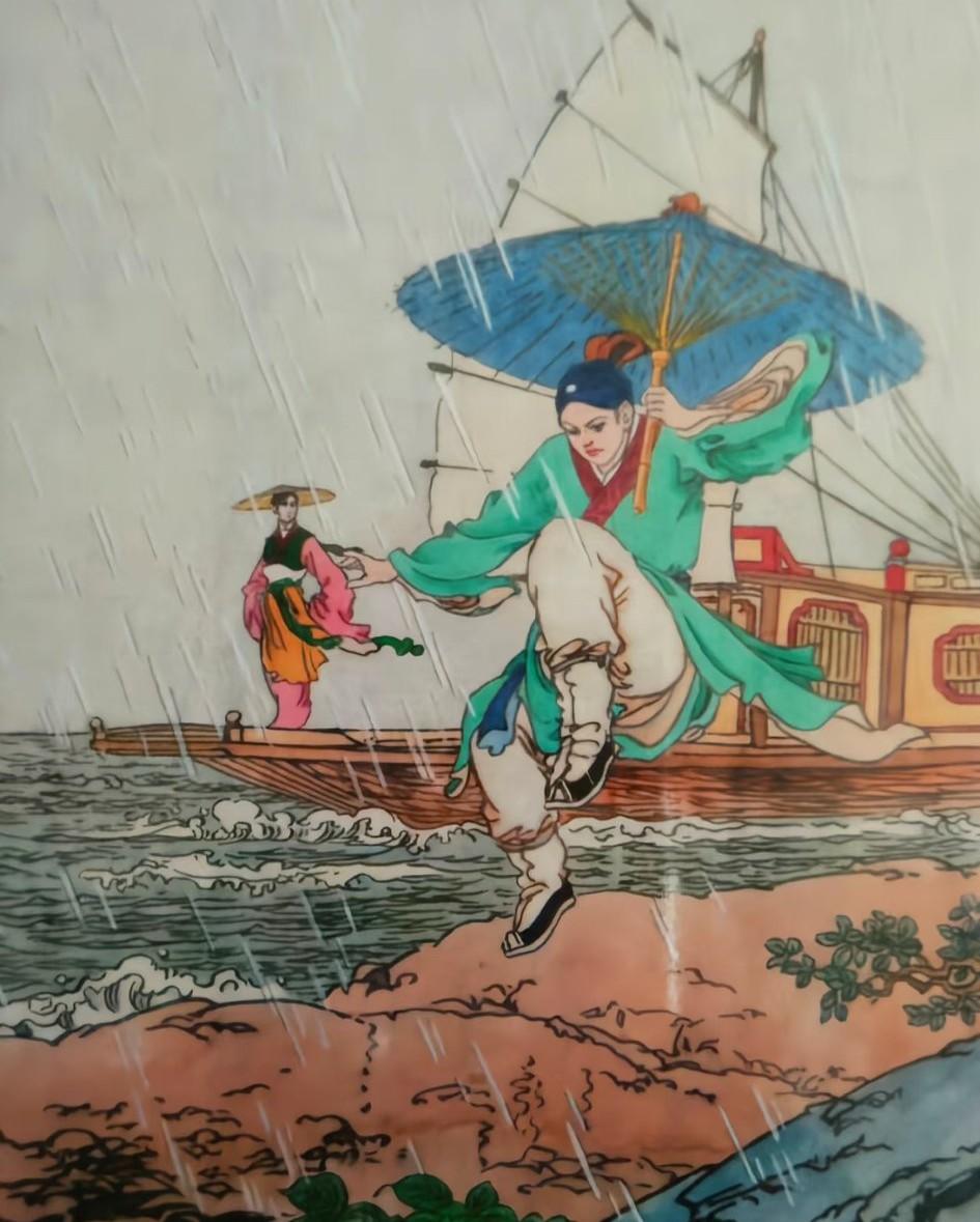 看图猜小说名？这是哪个情节？又是哪两位人物？这幅插图是网友重新润色过的，原版的