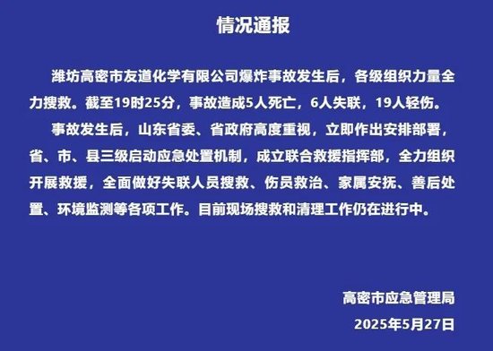 山东一化工车间发生爆炸事故! 这家A股公司盘中一度大跌, 农药板块集体走强!